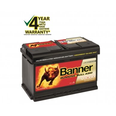 Banner AGM 70Ah 720A RUNNING BULL akumuliatorius 12V 278x175x190mm