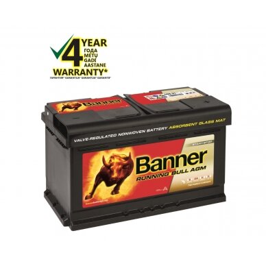 Banner AGM 80Ah 800A RUNNING BULL akumuliatorius 12V 315x175x190mm