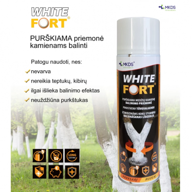 Purškiama priemonė kamienų balinimui White fort 500 ml. 1